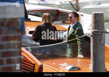 Venise, Italie, 4e Sep, 2015. L'acteur Johnny Depp arrive au 72e Festival du Film de Venise pour "Messe noire" Conférence de presse Crédit : A. Astes/Alamy Live News Banque D'Images