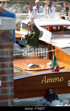 Venise, Italie, 4e Sep, 2015. L'acteur Johnny Depp arrive au 72e Festival du Film de Venise pour "Messe noire" Conférence de presse Crédit : A. Astes/Alamy Live News Banque D'Images