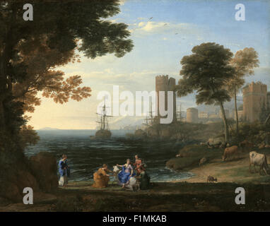 Claude Lorrain (Claude Gellée) - Vue de la côte avec l'enlèvement d'Europa Banque D'Images