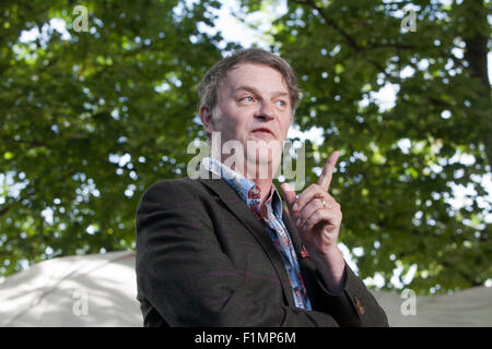 Paul Merton, l'écrivain britannique, acteur, comédien, animateur de radio et de télévision, à l'Edinburgh International Book Festival 2015. Edimbourg, Ecosse. Banque D'Images