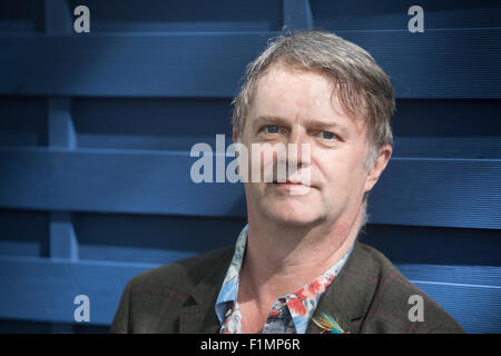 Paul Merton, l'écrivain britannique, acteur, comédien, animateur de radio et de télévision, à l'Edinburgh International Book Festival 2015. Edimbourg, Ecosse. Banque D'Images