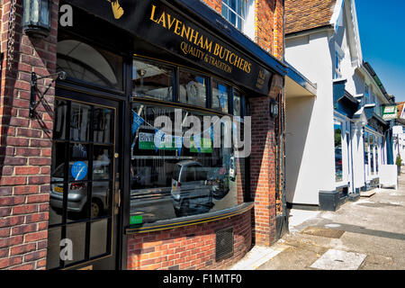 Les bouchers Lavenham boutique, High Street, Long Melford, Suffolk, UK Banque D'Images