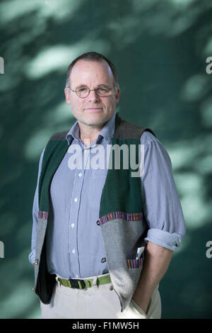 Andy Wightman, l'écrivain et chercheur, à l'Edinburgh International Book Festival 2015. Edimbourg, Ecosse. Banque D'Images