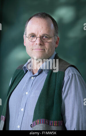 Andy Wightman, l'écrivain et chercheur, à l'Edinburgh International Book Festival 2015. Edimbourg, Ecosse. Banque D'Images