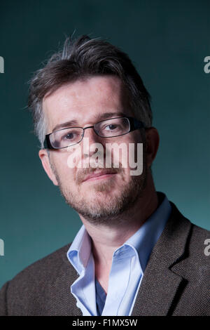 Nick Holdstock, auteur de fiction et non-fiction, à l'Edinburgh International Book Festival 2015. Edimbourg, Ecosse. Banque D'Images