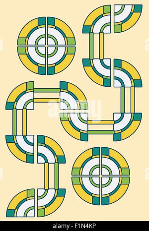 Abstract Yellow green road cercles arrière-plan vectoriel Illustration de Vecteur