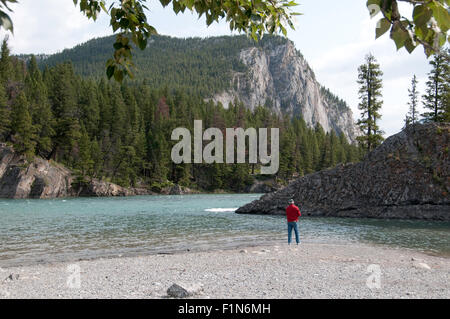 La pêche, près de Banff, Canada Banque D'Images