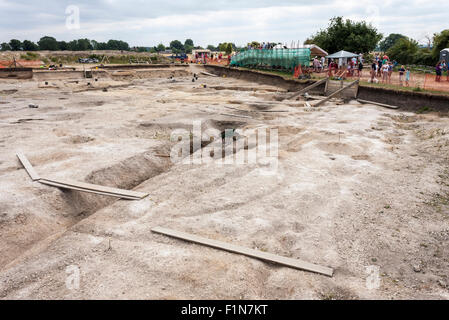 Ville romaine projet de vie : un site de fouilles archéologiques à Silchester, Berkshire, England, GB, au Royaume-Uni. Banque D'Images