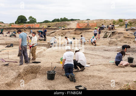 Ville romaine projet de vie : un site de fouilles archéologiques à Silchester, Berkshire, England, GB, au Royaume-Uni. Banque D'Images