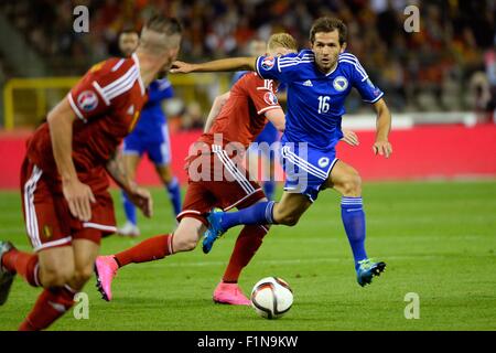 03.09.2015. Bruxelles, Belgique, Euro 2016 Football Belgique qualification par rapport à la Bosnie-Herzégovine. Senad Lulic de Bosnie Herzégovine Banque D'Images