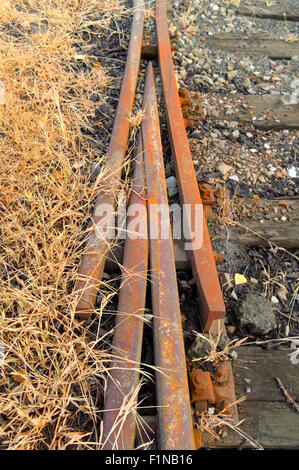 Libre d'un vieux chemin de fer inutilisées rouillée Banque D'Images