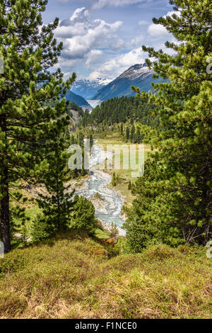 Vue sur le parc national de Kaunertal, Autriche Banque D'Images