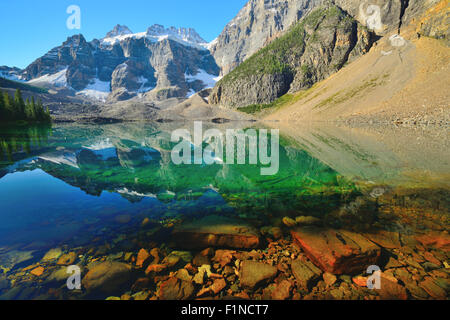 Matin Lacs Consolation (Banff National Park, Alberta, Canada Banque D'Images