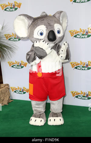 Sydney, Australie. 5 septembre 2015. Sur la photo : Blinky Bill. Les célébrités sont arrivés sur le tapis vert au quartier de divertissement Hoyts, Moore Park pour la première mondiale de Sydney Blinky Bill. Crédit : Richard Milnes/Alamy Live News Banque D'Images