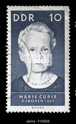 Timbres par RDA , spectacles Marie Sklodowska Curie, vers 1967. Banque D'Images