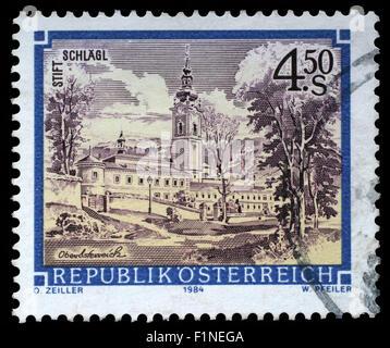 Timbres en l'Autriche montre Schlagl Monastère, Haute Autriche, vers 1984 Banque D'Images