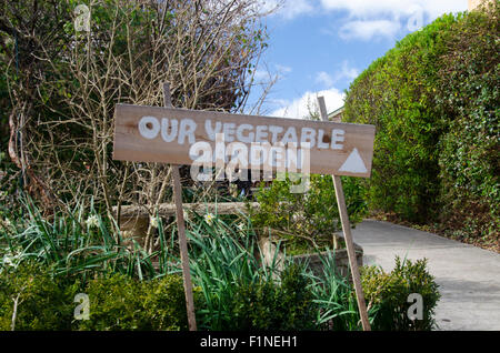 Panneau potager dans une école en Australie Banque D'Images