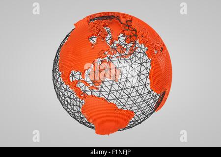 Le fil orange 3D globe Banque D'Images