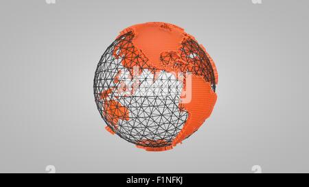 Le fil orange 3D globe Banque D'Images