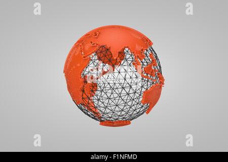 Le fil orange 3D globe Banque D'Images