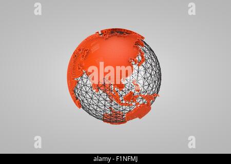 Le fil orange 3D globe Banque D'Images