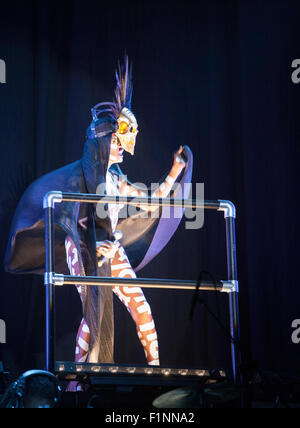 L'Irlande. Le 4 septembre, 2015. Ancien modèle bond villain et musicien tourné Grace Jones sur scène lors du plus grand festival de musique de l'Irlande de pique-nique électrique 2015. Crédit : Darren McLoughlin/Alamy Live News Banque D'Images