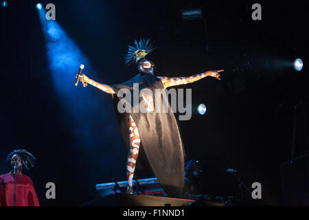 L'Irlande. Le 4 septembre, 2015. Ancien modèle bond villain et musicien tourné Grace Jones sur scène lors du plus grand festival de musique de l'Irlande de pique-nique électrique 2015. Crédit : Darren McLoughlin/Alamy Live News Banque D'Images