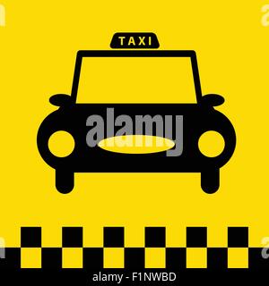 Icône de voiture taxi jaune noir traditionnel vecteur illustration couleur télévision Illustration de Vecteur