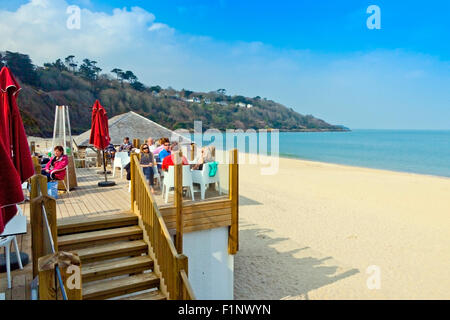 Café de la plage de Carbis Bay, Cornwall, England, UK Banque D'Images