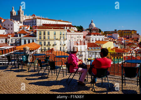 Portugal, Lisbonne, Alfama de Santa Luzia belvedere Banque D'Images