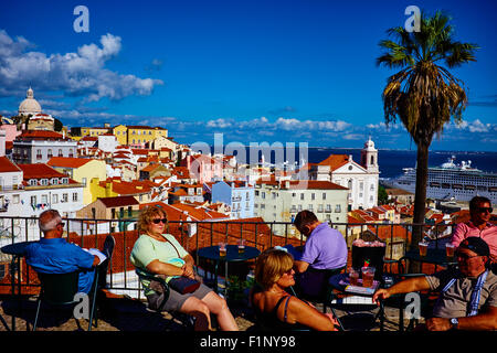 Portugal, Lisbonne, Alfama de Santa Luzia belvedere Banque D'Images