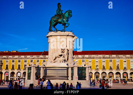 Portugal, Lisbonne, Praca do Comercio, ou Place du Commerce. Il est également connu sous le nom de Terreiro do Paco, ou de la Place du Palais Royal après la Banque D'Images