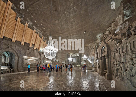 La chapelle de sainte kinga. dans la mine de sel de Wieliczka, Cracovie, Wieliczka, Pologne Banque D'Images