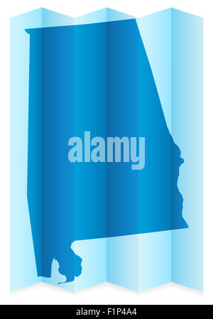 Carte de l'Alabama sur un fond blanc. Vector illustration. Banque D'Images