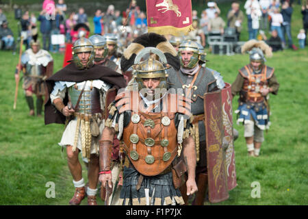 Mur d'Hadrien en direct ! - Le grand soldat romain événement. Birdoswald, Cumbria, 5e septembre 2015. Banque D'Images