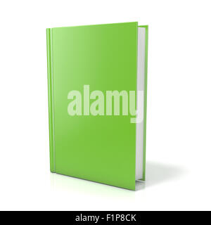 Livre vert. Rendu 3D illustration isolé sur fond blanc Banque D'Images