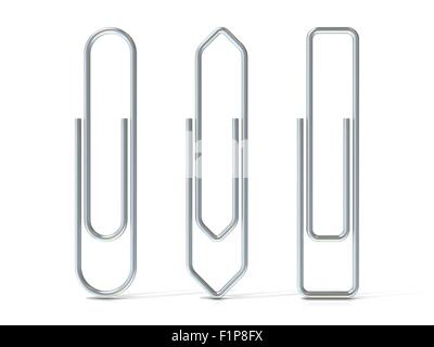 Trombones isolé sur fond blanc, trois formes de base. Silver Banque D'Images