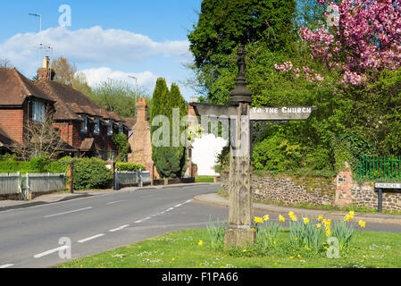 Le village de Albury au printemps, Surrey, UK Banque D'Images