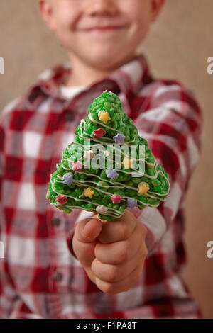 Barres croustillantes riz Décorées pour Noël Banque D'Images