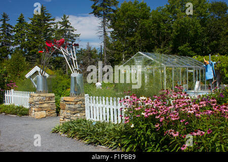 Entrée du jardin d'enfants au Jardins botaniques de la côte du Maine. Boothbay, Maine. Banque D'Images