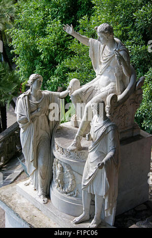 Statue de jardin Villa Monastero Varenna Lac de Côme Italie Lombardie Banque D'Images