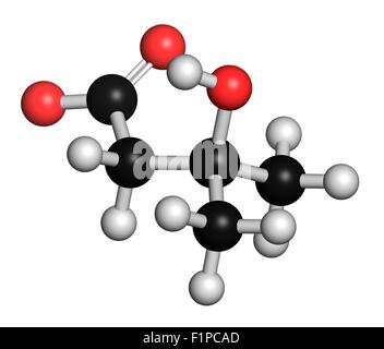 Beta-hydroxy beta-methylbutyric HMB leucine (acide) molécule métabolite utilisé comme supplément peut augmenter la force et la masse musculaire Banque D'Images