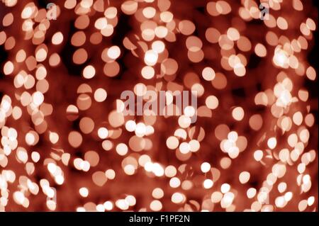 Bokeh rouge - Feux de seau. Flou de l'objectif d'origine. Flou d'arrière-plan rouge Banque D'Images