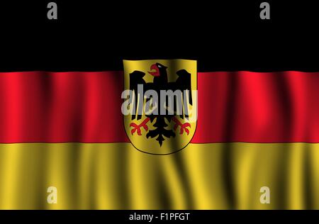 Allemagne / Illustration du Drapeau National Allemand. L'allemand Waving Flag Illustration Banque D'Images