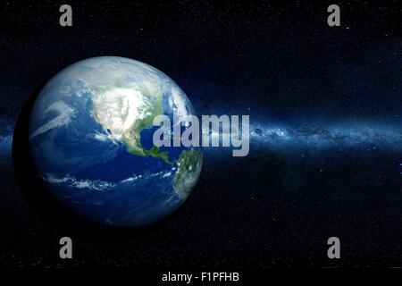 La terre : du continent nord-américain. Globe / Masse - hémisphère du Nord. Comos sombre. Banque D'Images