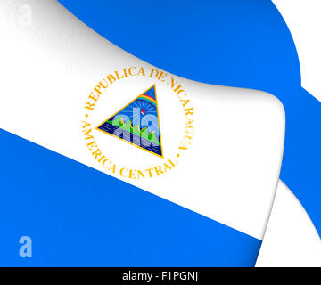 Pavillon de l'Nicaragua. Close Up. Banque D'Images