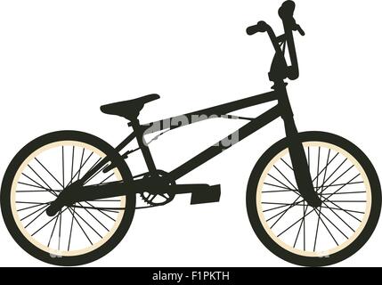 Vélo BMX. Silhouette noire sur fond blanc. Vector illustration isolé Illustration de Vecteur