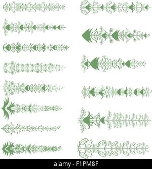 Jeu de direction stylisé dessiné à la main des silhouettes Vector illustration Illustration de Vecteur