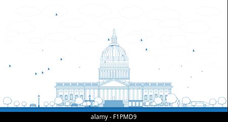 Contours Washington DC Capitol paysage, USA Vector illustration Illustration de Vecteur