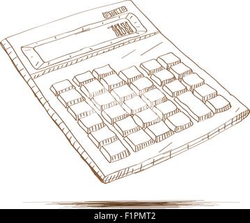 Hand drawn vector illustration d'une calculatrice Illustration de Vecteur